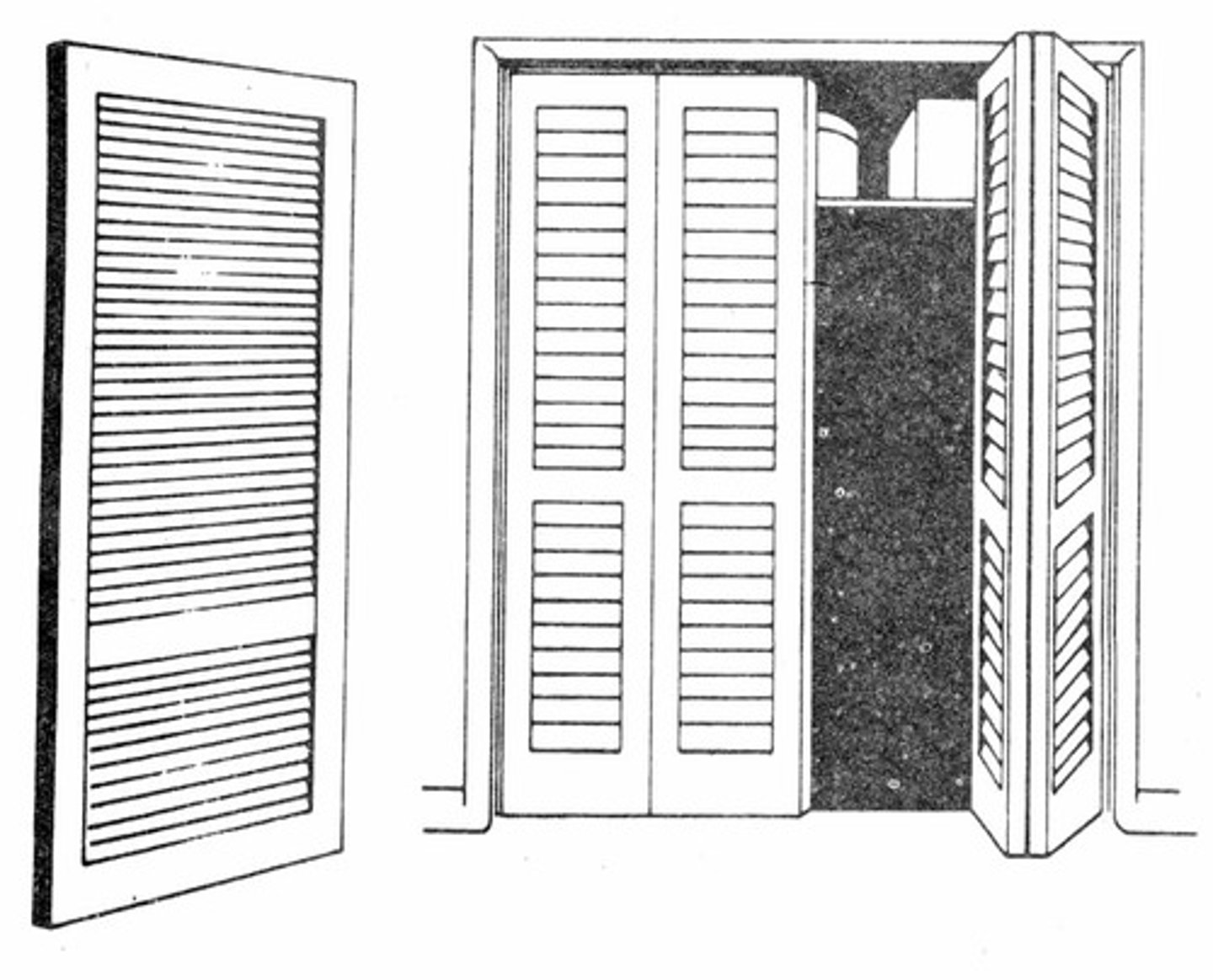 <p>A door having a louvered opening for the passage or circulation of air</p>
