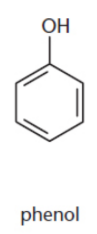 <p>hydroxyl groups attached to aromatic rings; particularly acidic due to resonance within the phenol ring</p><p>two substituents - indicate relative positions</p>