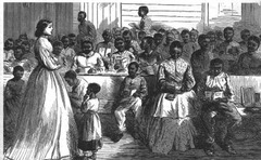 <p>Fed. agency set up to help former slaves after the Civil War; focus was to provide food, medical care, administer justice, manage abandoned &amp; confiscated property, regulate labor, and establish schools.</p>