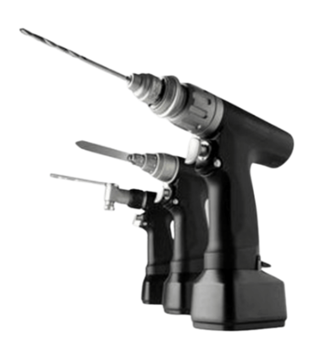 <p>cord-free instruments (powered by batteries) that work well for procedures done on larger, denser bones (ex: total hip &amp; knee replacements); batteries &amp; chargers are specific to each system &amp; not interchangeable</p>