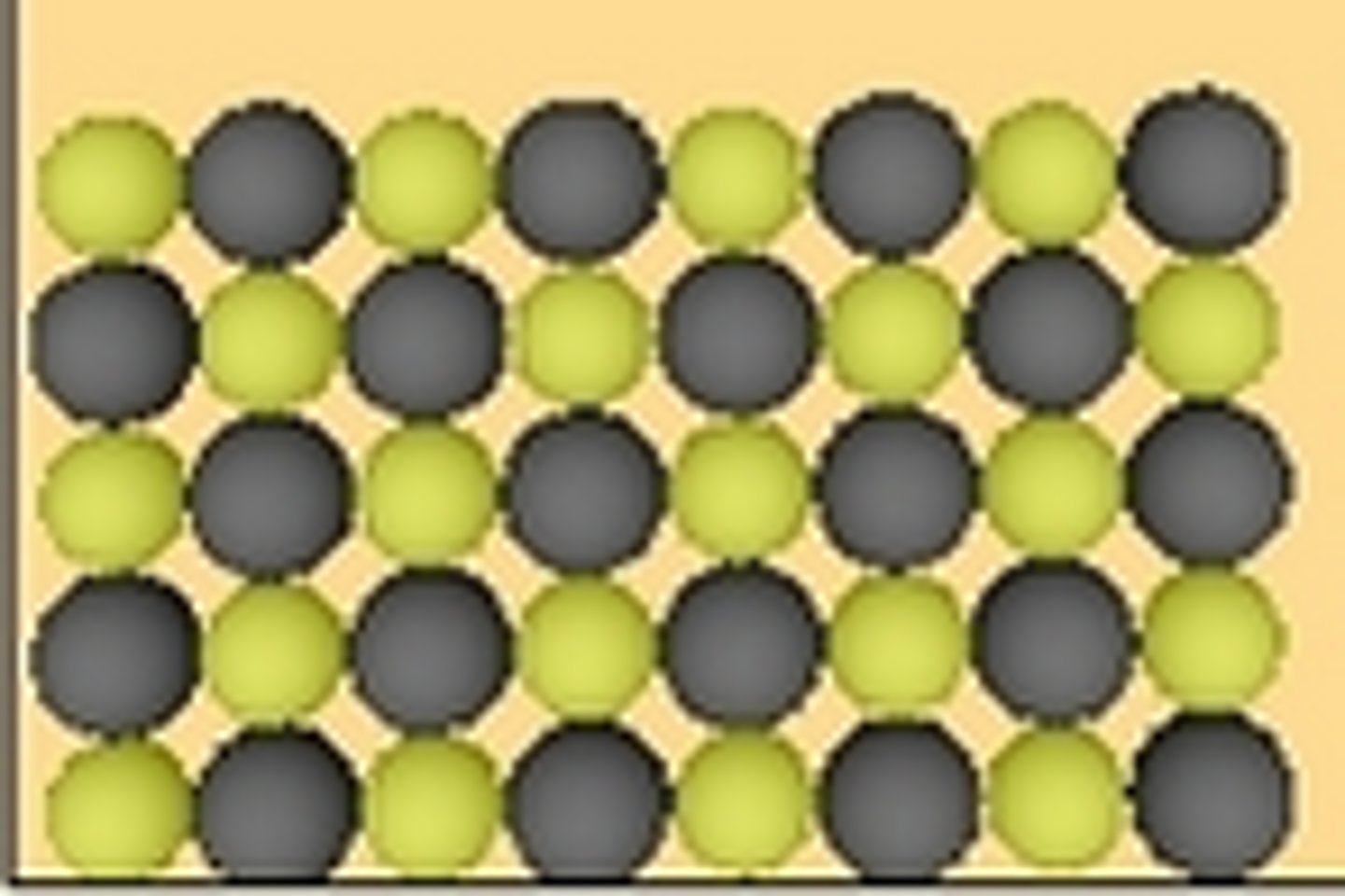 <p>Which representation best illustrates a solid compound?</p>