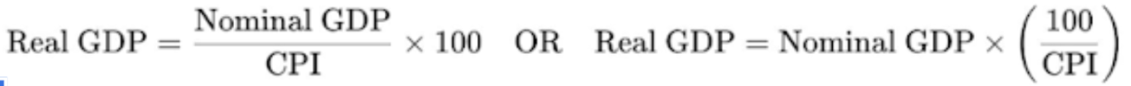 <p>removes effects of inflation </p>