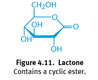 <p>Product of the oxidation of an aldose in ring form; A cyclic ester with a carbonyl group persisting on the anomeric carbon; Essential role in human body</p>