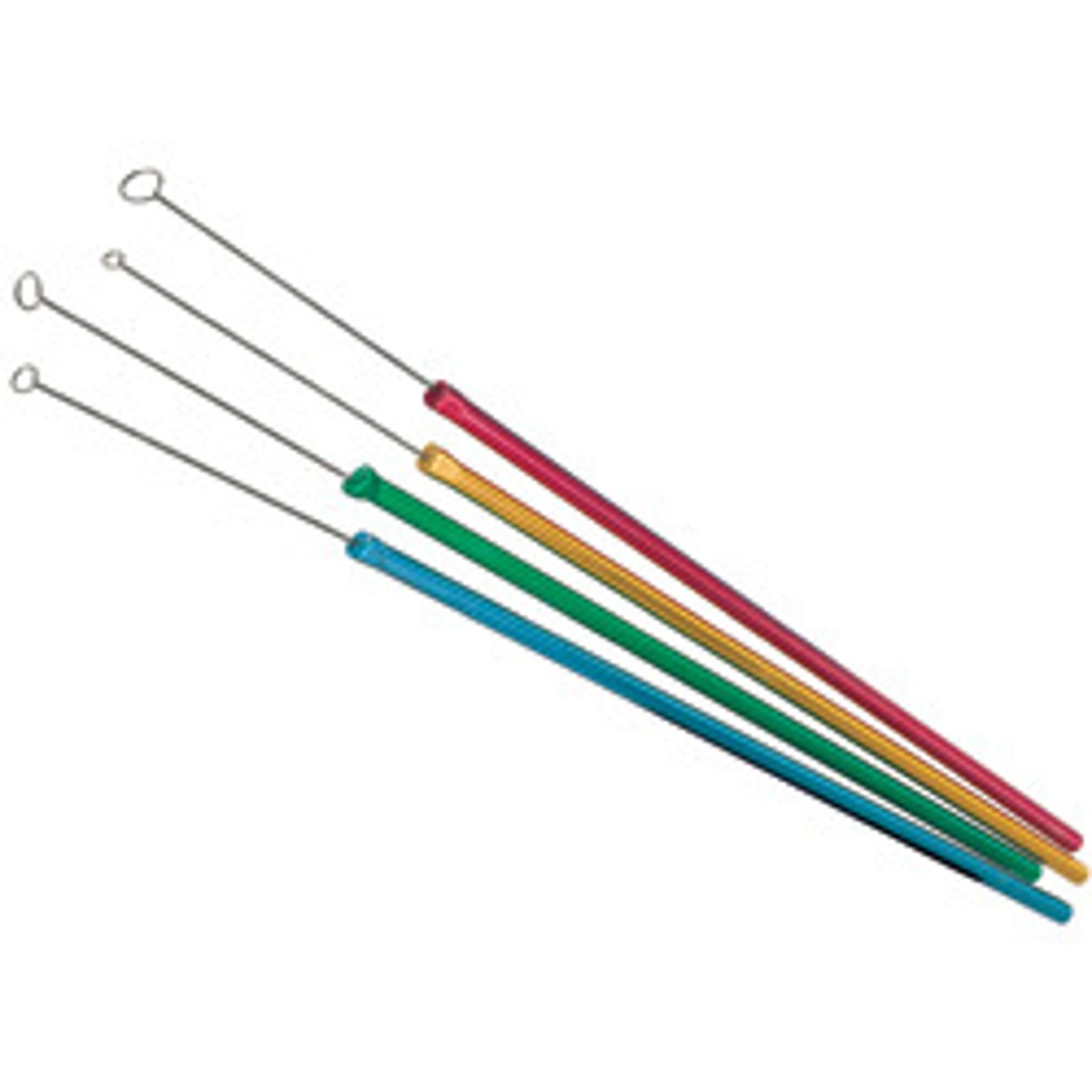 <p>a metal rod with a small wire loop at the end, used as a swab</p>