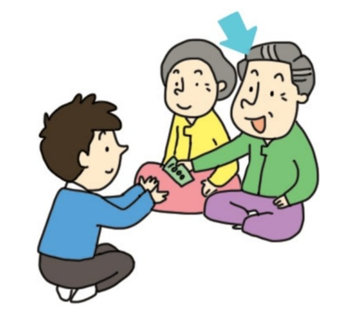<p>memberi angpao</p>