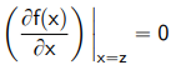 <p>Minima and maxima are what we call stationary points&nbsp; i.e., points of a function with a first derivative equal to zero z is a stationary point of f(x) if and only if:</p>