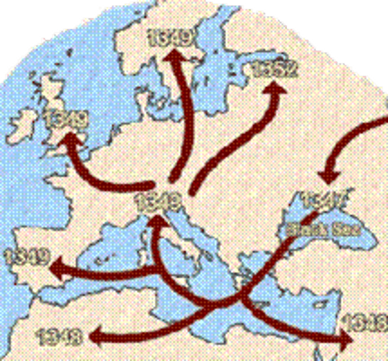 <p>a deadly epidemic that spread across Europe in the mid 1300's and killed up to 1/3 of the population</p>