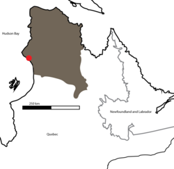 <p>Eastern shore of Hudson Bay, 40 km southeast of Inukjuak, Quebec</p>