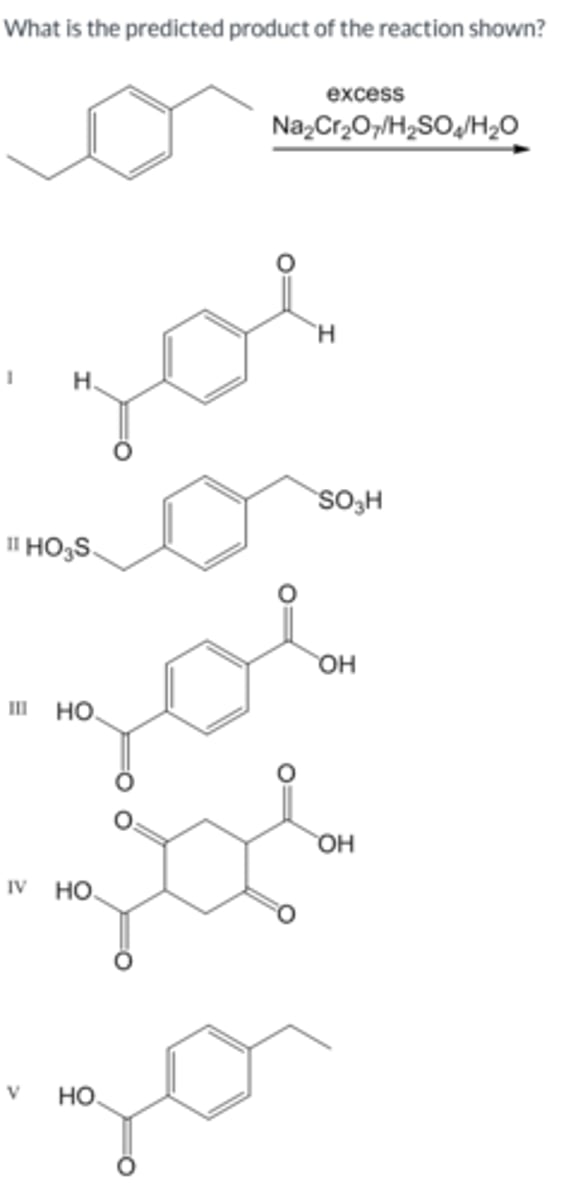 <p>What is the predicted product of the reaction shown?</p>