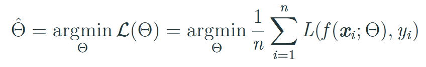 <ul><li><p>Minimize loss function.</p></li><li><p>Values of the parameters Θ determine the loss → should be minimized.</p></li></ul><p></p>