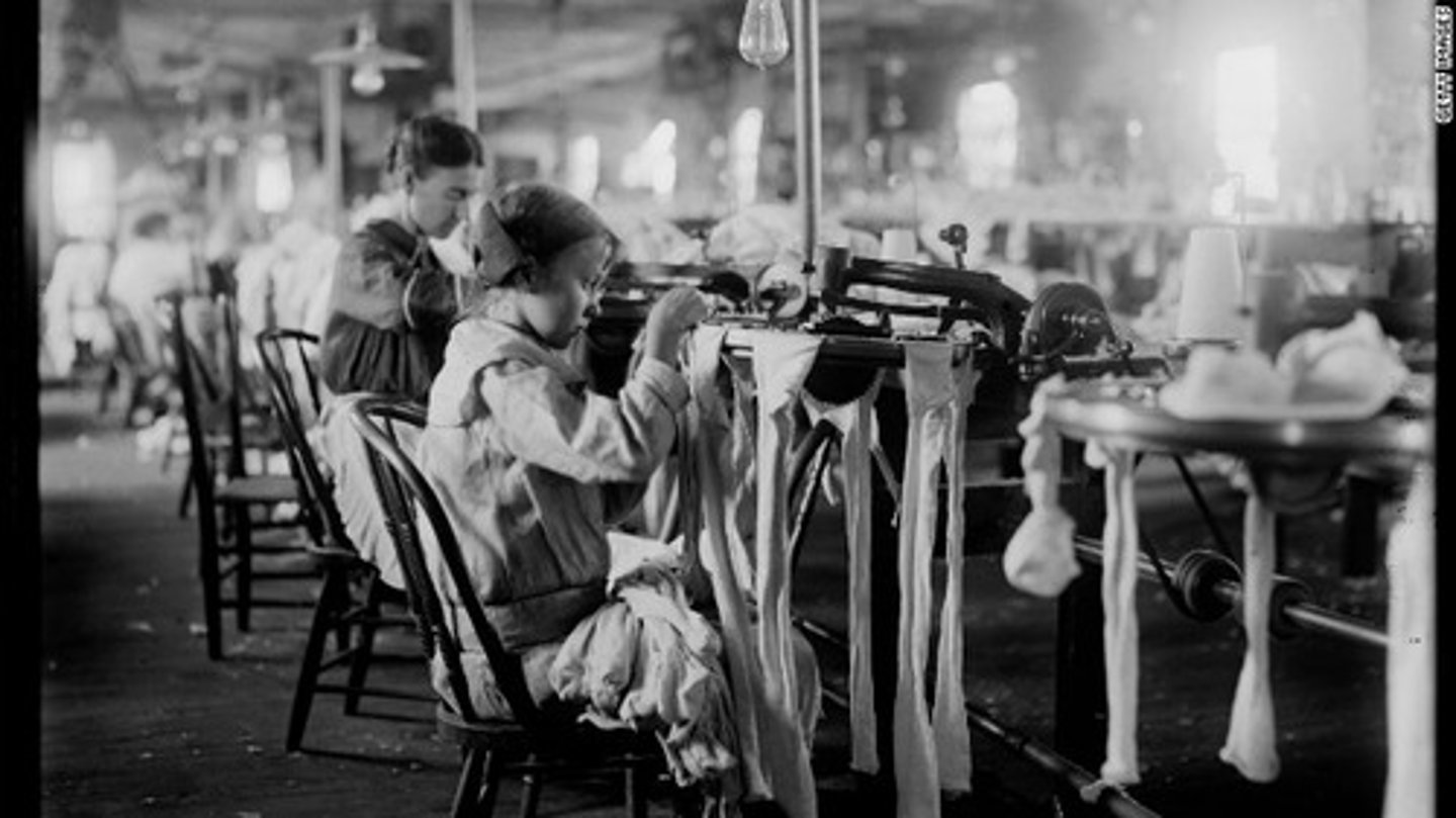 <p>Places that employed poor, mostly unskilled workers to work as pieceworkers in the tailoring trades. They often worked long hours in poor conditions.</p>