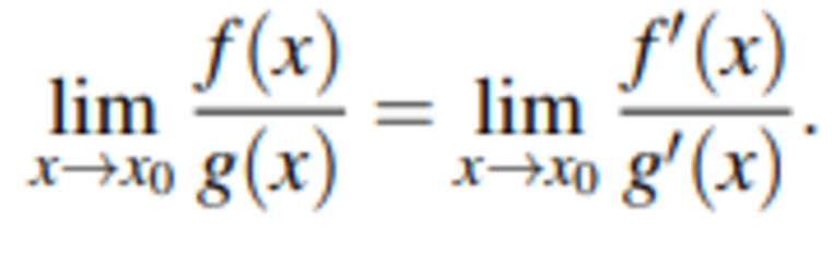 <p>Stosuje się ją do obliczania granic funkcji w przypadku otrzymania symboli nieoznaczonych [∞/ ∞] lub [0 /0]. </p><p class="is-empty is-editor-empty has-focus">Twierdzenie mówi, że jeśli istnieje granica ilorazu pochodnych to jest ona równa granicy ilorazu funkcji.</p><p class="is-empty is-editor-empty has-focus"> </p>