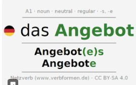 <p>Das Angebot / la oferta</p>