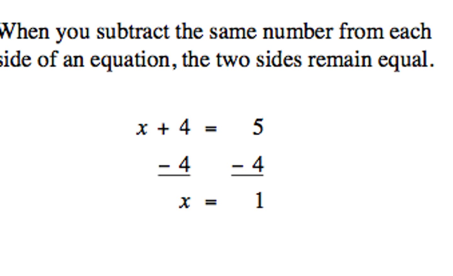 <p>subtraction</p>