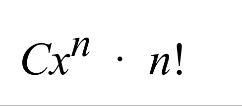 <p>Coefficient of x^n term * n!</p>