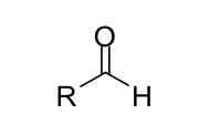 <p>a carbonyl group (C=O) with one R group attached to the carbonyl carbon and one hydrogen</p>