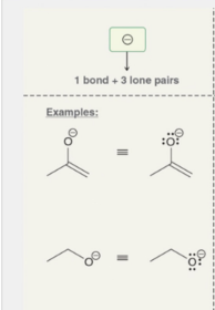 <p>1 bond + 3 lone pairs</p>
