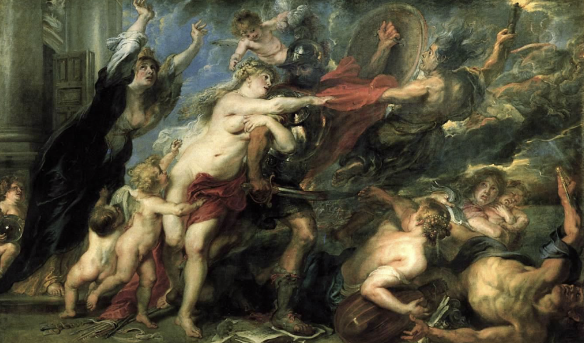 <p>Peter Paul Rubens, The Consequences (Horrors) of War, 1637–38. Pitti Palace, Florence</p>
