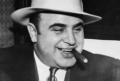 <p>Chicago gangster who controlled bootlegging, speakeasies, and prostitution rings until his arrest for tax evasion in 1931</p>