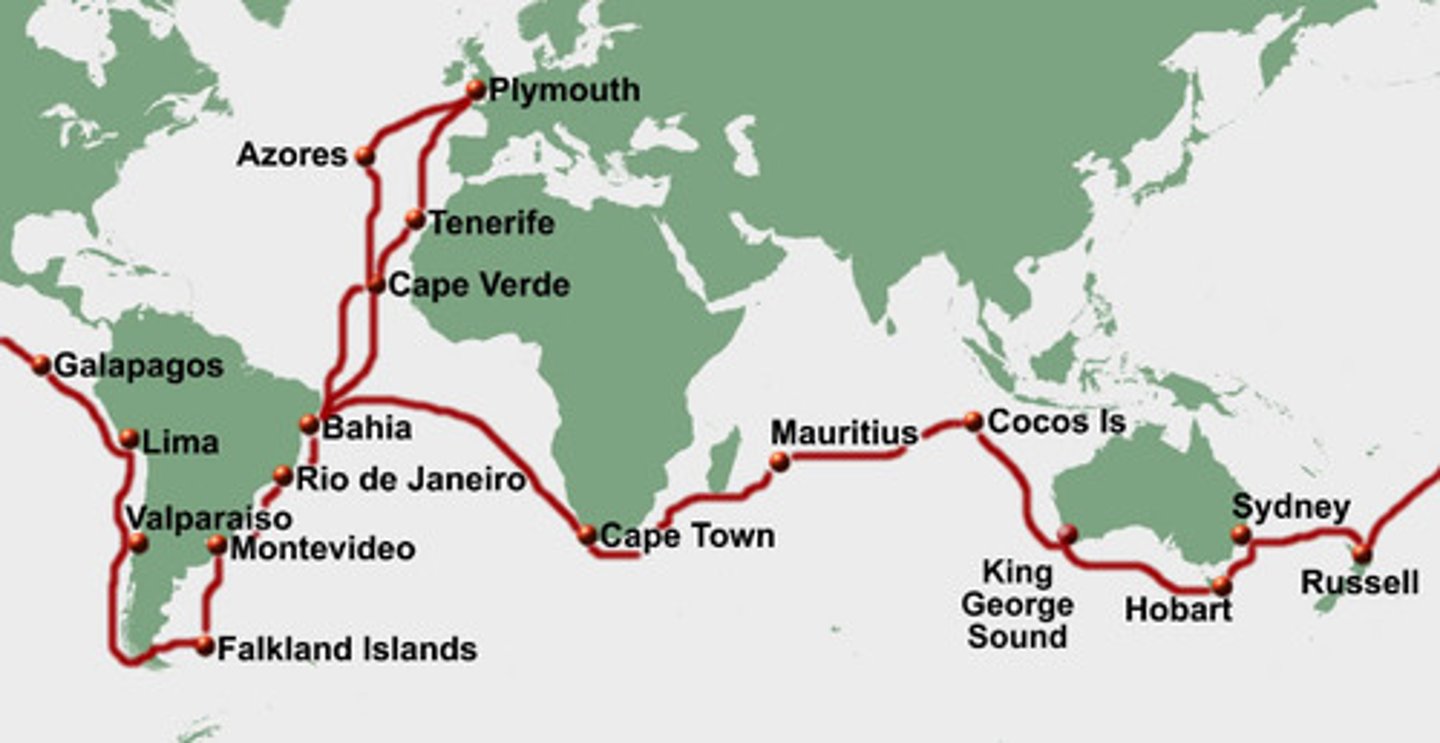<p>the ship Charles Darwin sailed on</p>