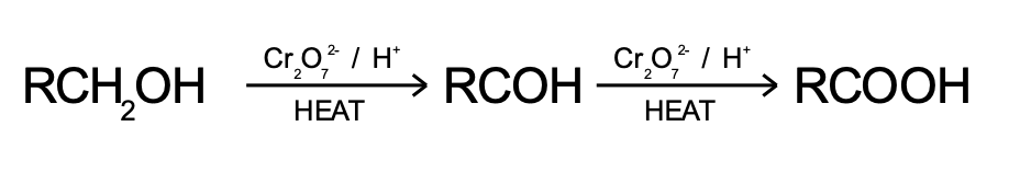 <p><span>Produced by oxidation of aldehydes or primary alcohols with excess acidified dichromate solution.</span></p>