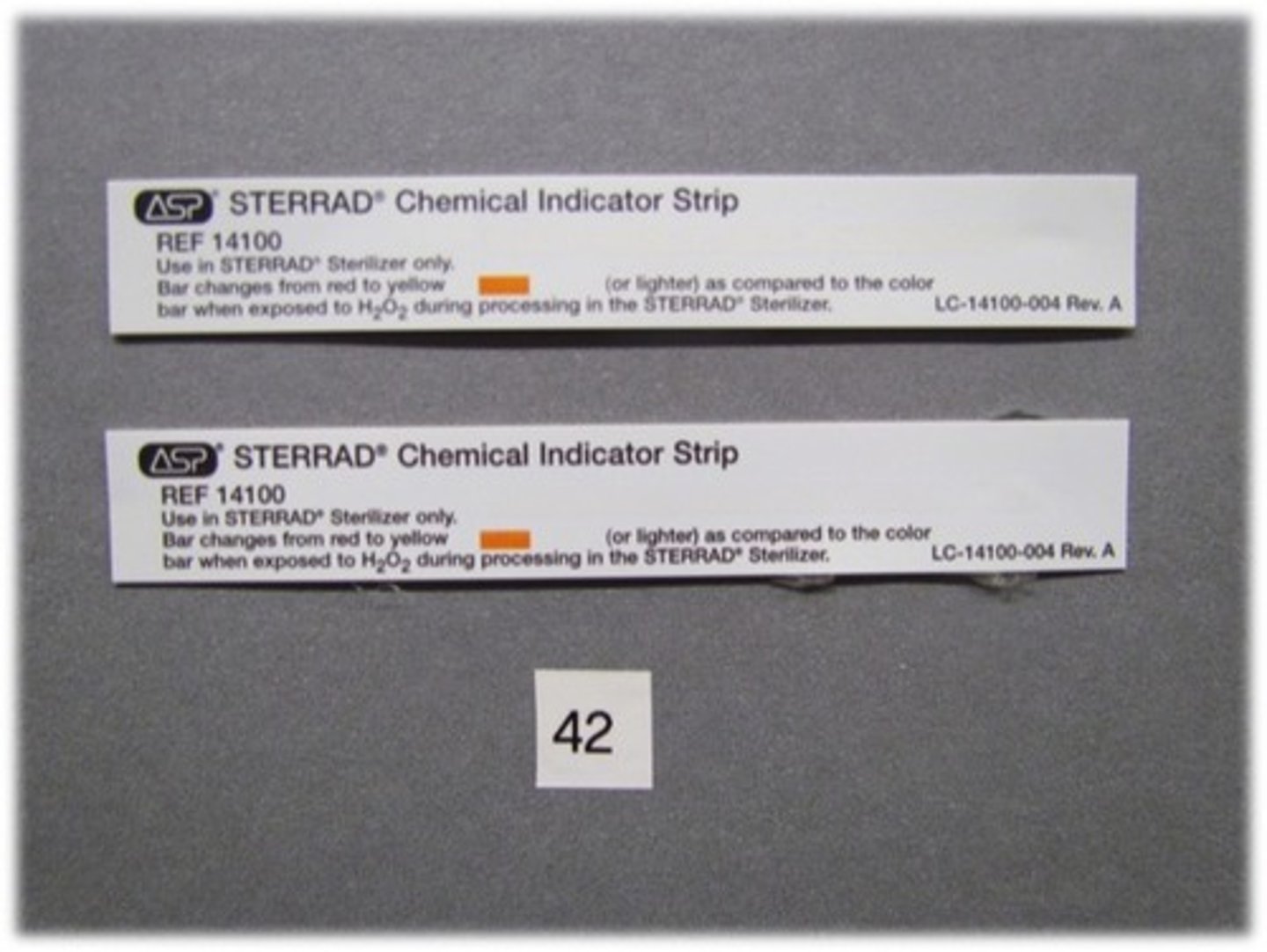 <p>Indicator strips verify that steam sterilization parameters of time and temperature have been met</p>