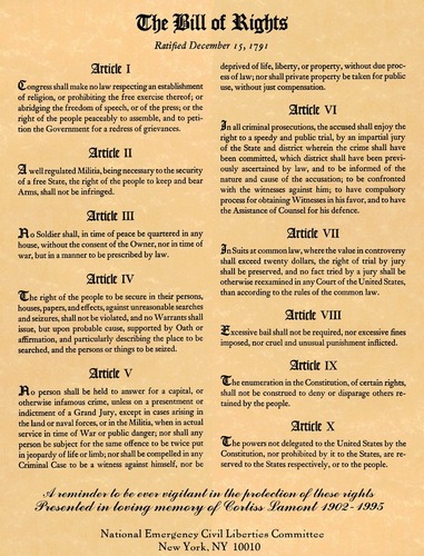 <ul><li><p>antifederalists</p></li><li><p>1st amendments to const. and backbone of freedom</p></li><li><p>twenty seven total amendments</p></li></ul>