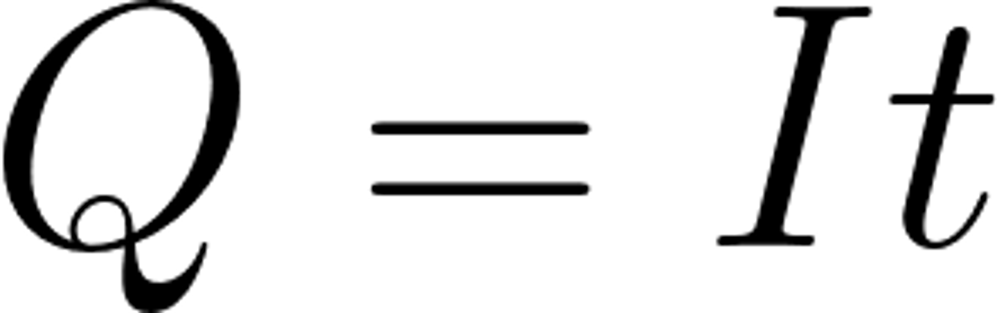 <p><b>charge flow = current x time</b></p>