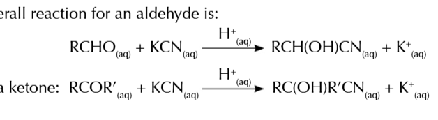 <p>nuceophilic addition of aldehydes/ketones to make hydroxynitriles</p>