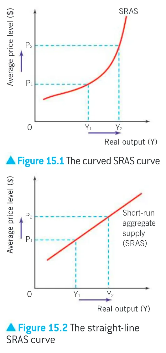 <ul><li><p>there is a positive relationship between the price level and the amount of output that a country’s industries will supply</p></li></ul><p></p>