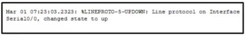 <p>20. Refer to the exhibit. Which two conclusions can be drawn from the syslog message that was generated by the router? (Choose two.)</p><p>This message resulted from an unusual error requiring reconfiguration of the interface.</p><p>This message indicates that service timestamps have been configured.</p><p>This message indicates that the interface changed state five times.</p><p>This message is a level 5 notification message.</p><p>This message indicates that the interface should be replaced.</p>