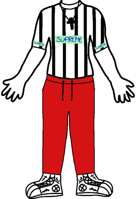 Bright red tracksuits
