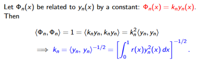 <p>real eigenvalues</p><p>orthogonal eigenvectors</p><p>often useful to work with orthonormal eigenfunctions</p>