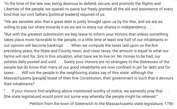 <p>The concern in the petition about the effect of taxation is best understood in continuity with which of the following earlier developments?</p>