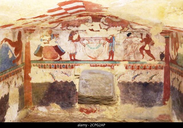 trompe l'oeil pillars painted in, naked dancers using Apotropaic hand signs