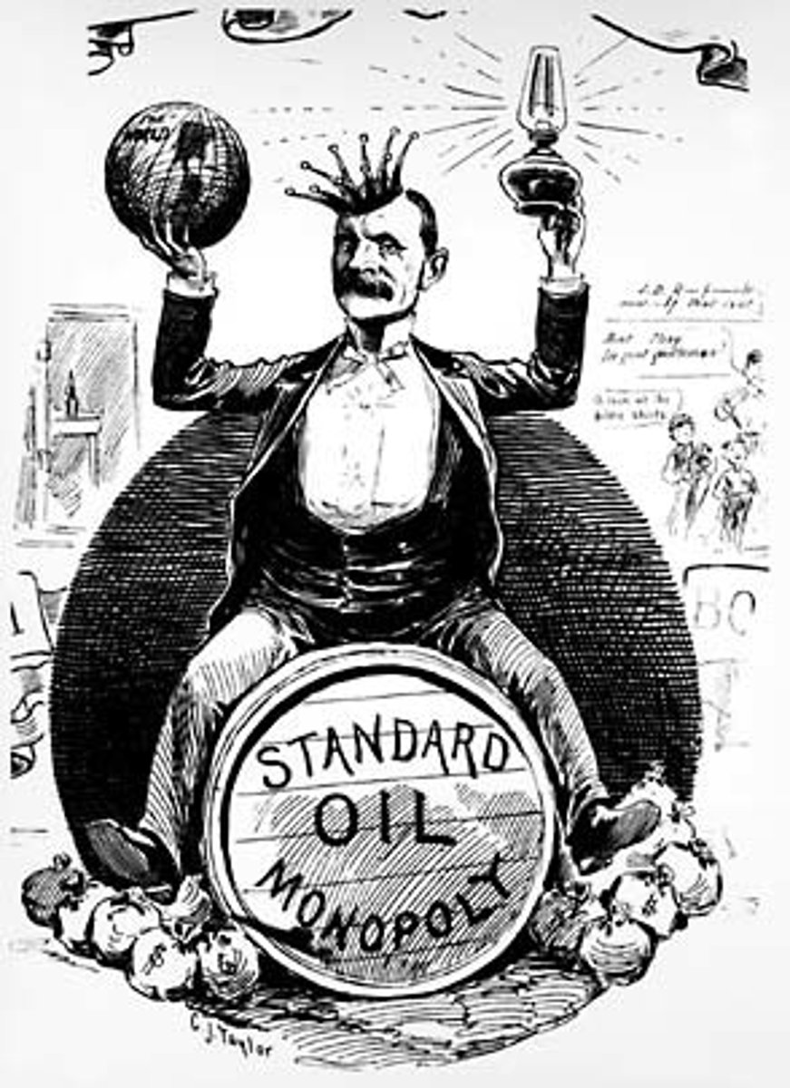 <p>a company that controls all production and sales of a particular product or service</p>