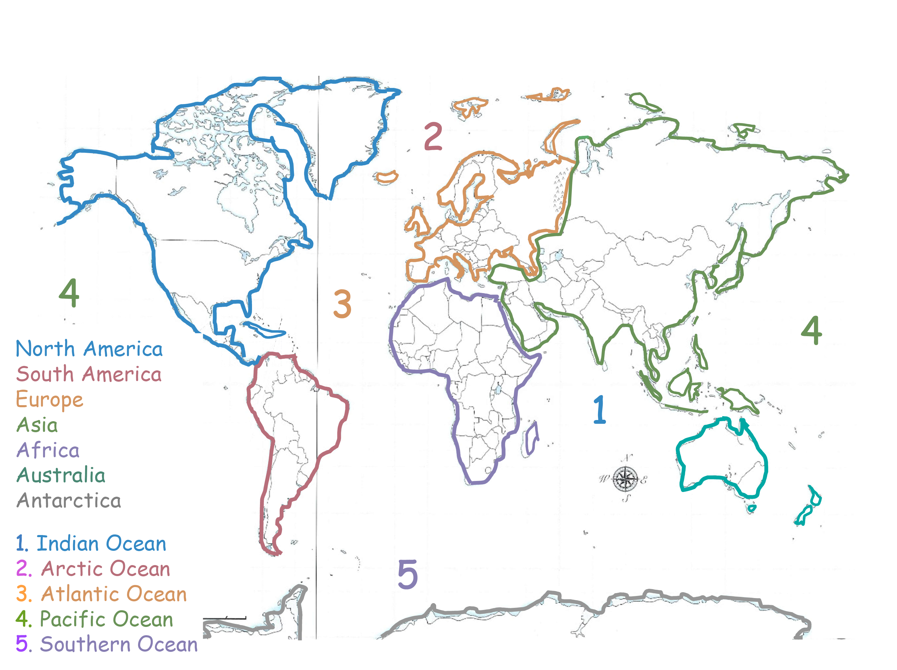 <p>Green Outline. Asia. To the East of Europe.</p>