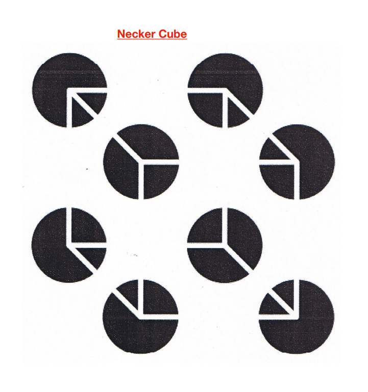 Neker cube 

\
* Fill in the gaps to form a complete picture 