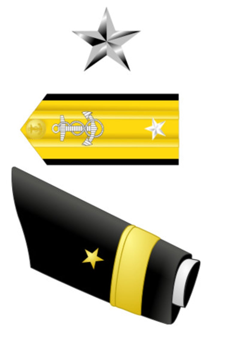 <p>1 Silver star</p><p>2" Gold Stripe</p>