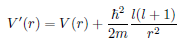 <p>V(r) + centrifugal potential </p>