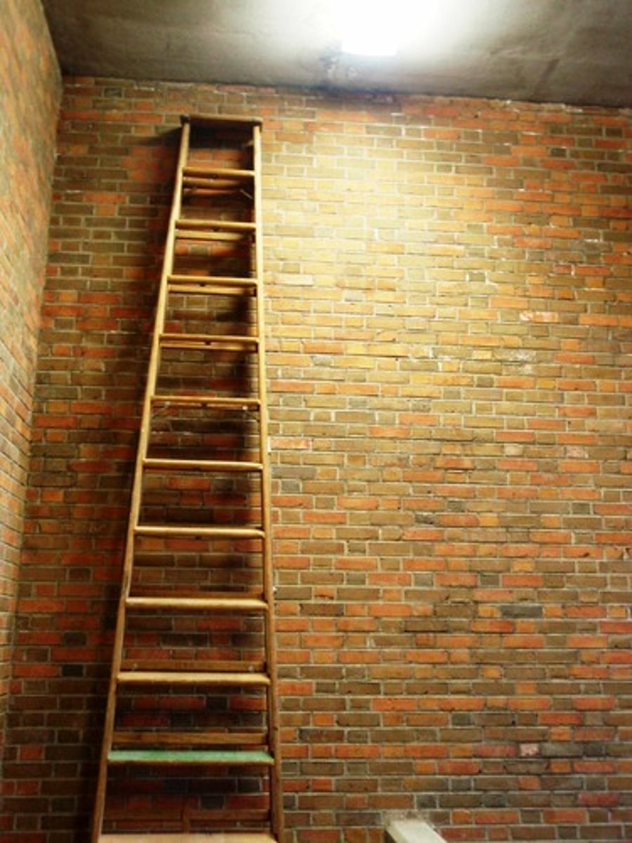 <p>a structure of wood, metal, or rope, usually consisting of two sidepieces joined at suitable intervals by bars or rungs, forming a means of climbing up or down at an angle of pitch between 75d and 90d</p>