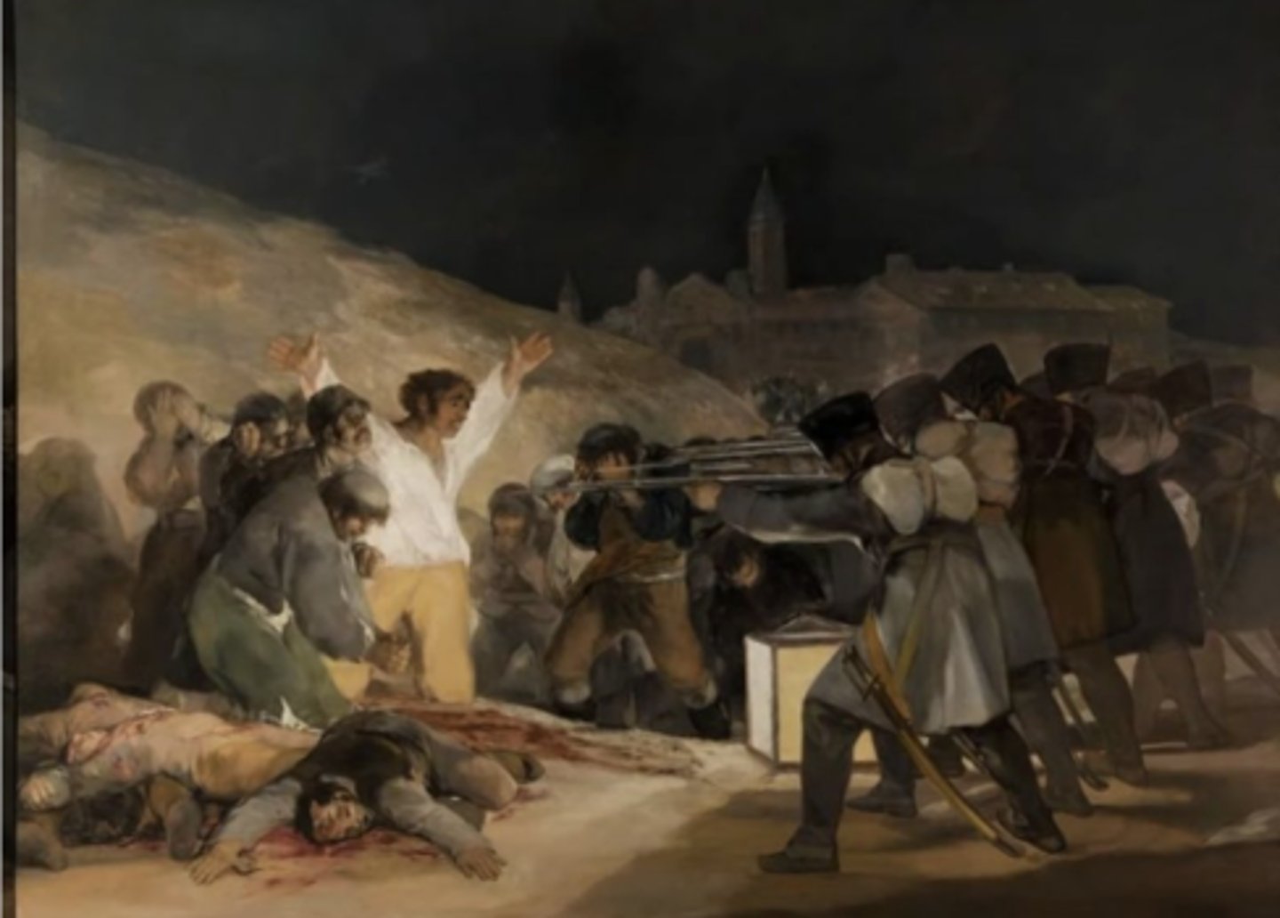 <p>Romanticism </p><p>Medium: oil</p><p>Historical painting </p><p>Darker colors</p><p>Emotional impact</p><p>- the napoleonic occupation of Madrid </p>
