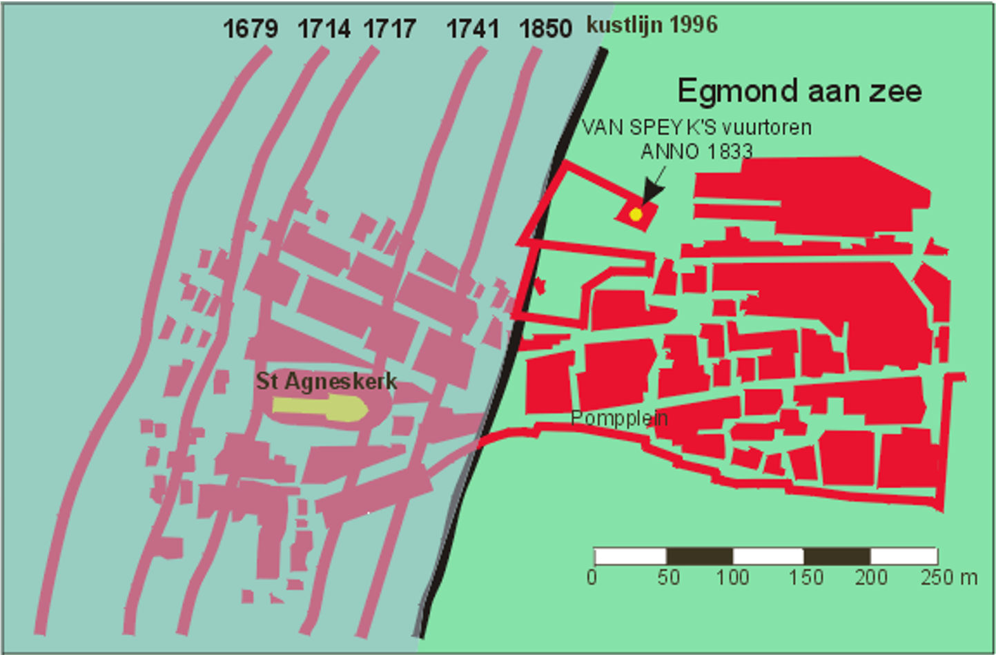 structurele kusterosie die ervoor zorgt dat de kustlijn steeds meer landinwaarts komt