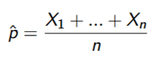 <p>The <strong>number of successes</strong> in the sample <strong>divided </strong>by the <strong>total number of observations in the sample</strong>.&nbsp;</p>