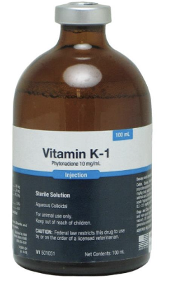 <p>same as for dicoumarol:</p><p>-vitamin K1 supplementation</p><p>-transfusion as needed</p>