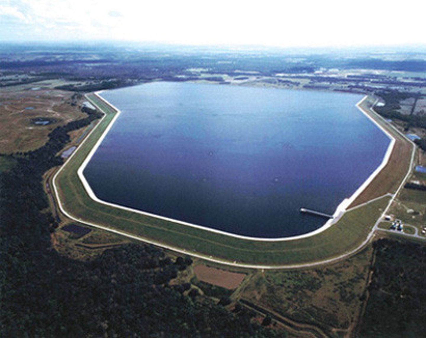 <p>Large body of water stored behind a dam. Held for consumption, generating electricity, flood control, or recreation.</p>