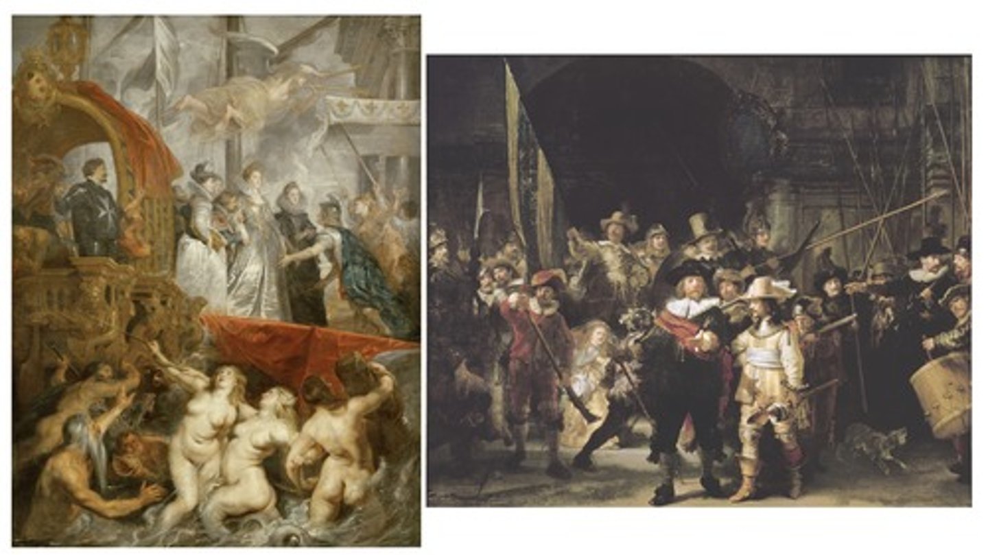 <p>The artist of the work on the left is</p><p>A</p><p>Rubens</p><p>B</p><p>Rigaud</p><p>C</p><p>Holbein</p><p>D</p><p>Poussin</p>