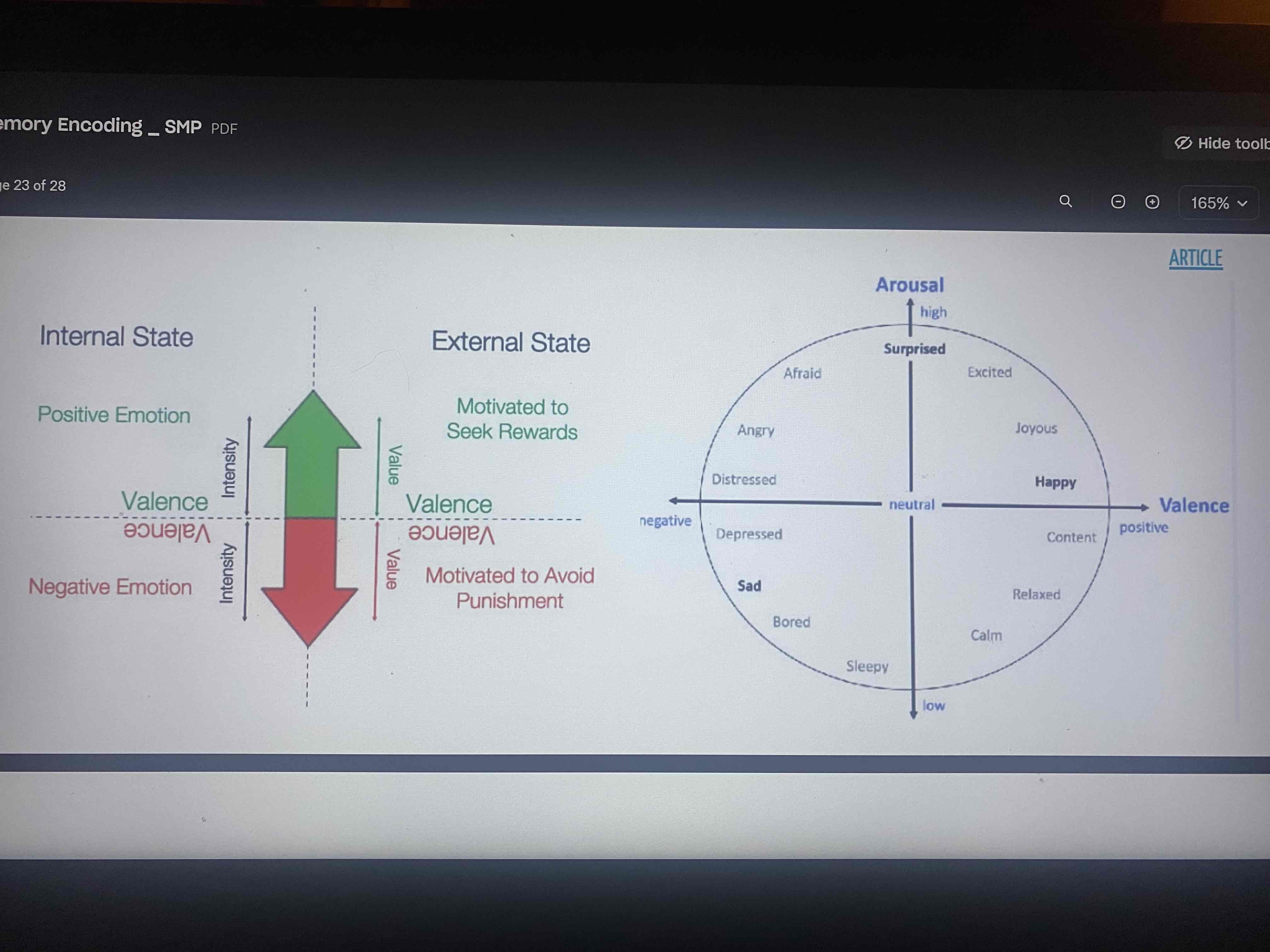 <p>The level of pleasant mess, then event generates and is defined along a continuum from negative to positive</p>