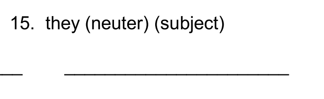 <p>II. Translate into Latin. (15 pts.)</p>