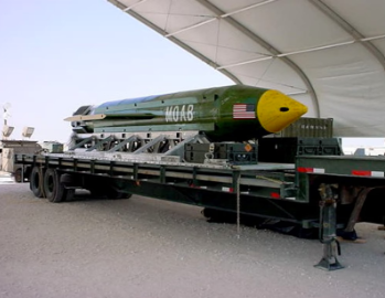 <p><span style="background-color: transparent; font-family: "Times New Roman", serif;"><span>Largest non-nuclear bomb in U.S. arsenal for massive blast effects. (Bomb)</span></span></p>